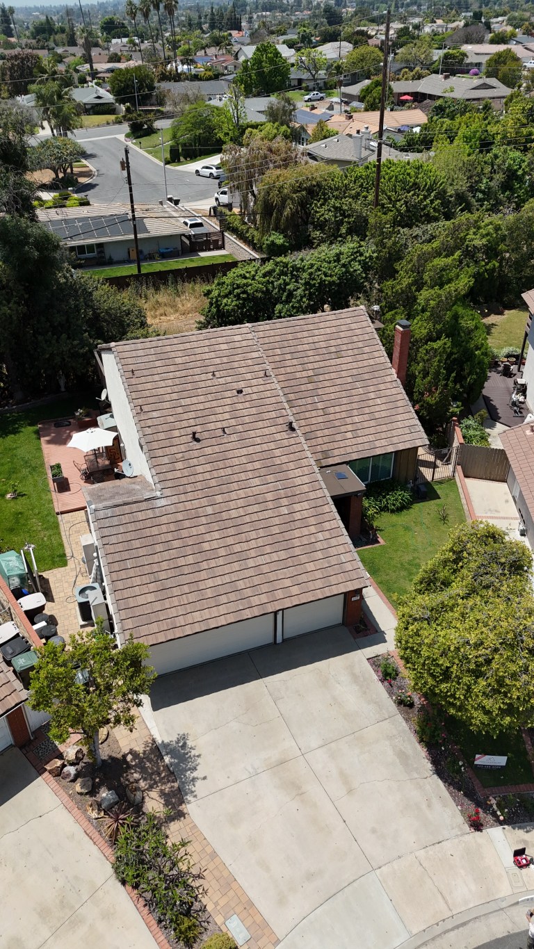 finished roof replacement in Brea California